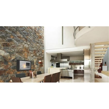 Eco-Feu Montreal Matte Black With Stainless Interior Burner WU-00129-SB